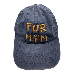 New “ Fur Mom” Vintage Blue Baseball Hat w/ Concealed Ponytail Hole Infinity Her
